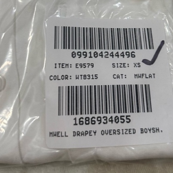 NWT Madewell White Cotton Button Down - Picture 4 of 5